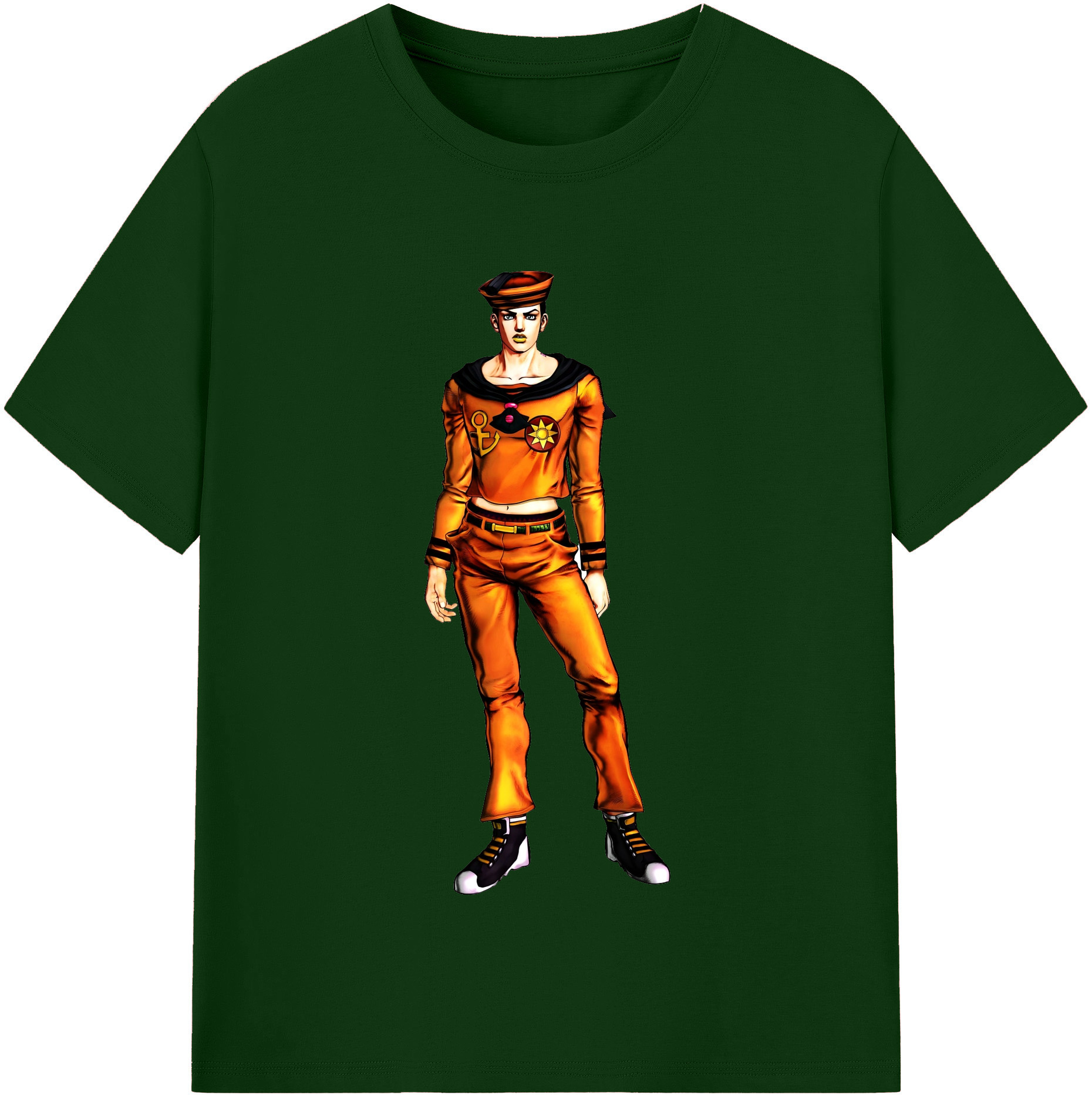 （画像用） ジョジョの奇妙な冒険 東方定助 JoJo's Bizarre Adventure Higashikata Josuke 綿100％半袖Tシャツ（フロントプリント）